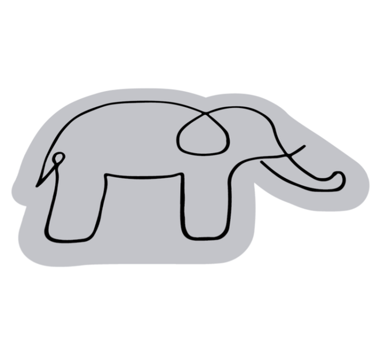 Elephant Outline kids vinyl carpet - TenStickers