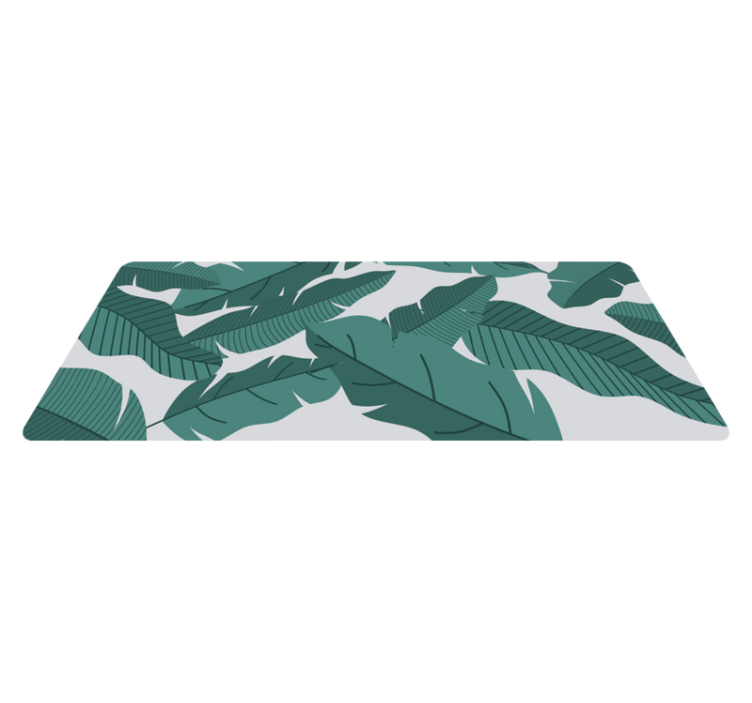 Jungle green leaves floral rug - TenStickers