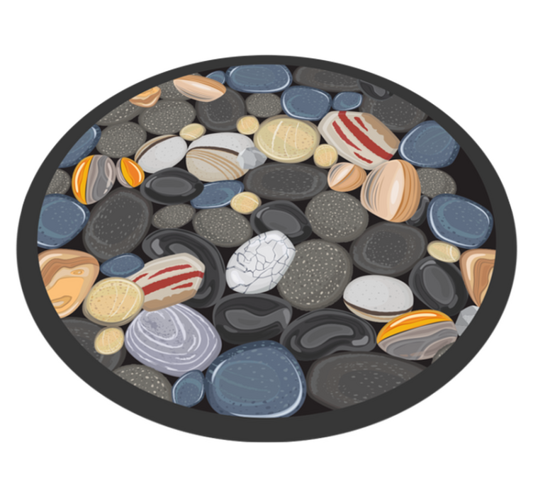 Pebble Mosaic circular vinyl carpet - TenStickers