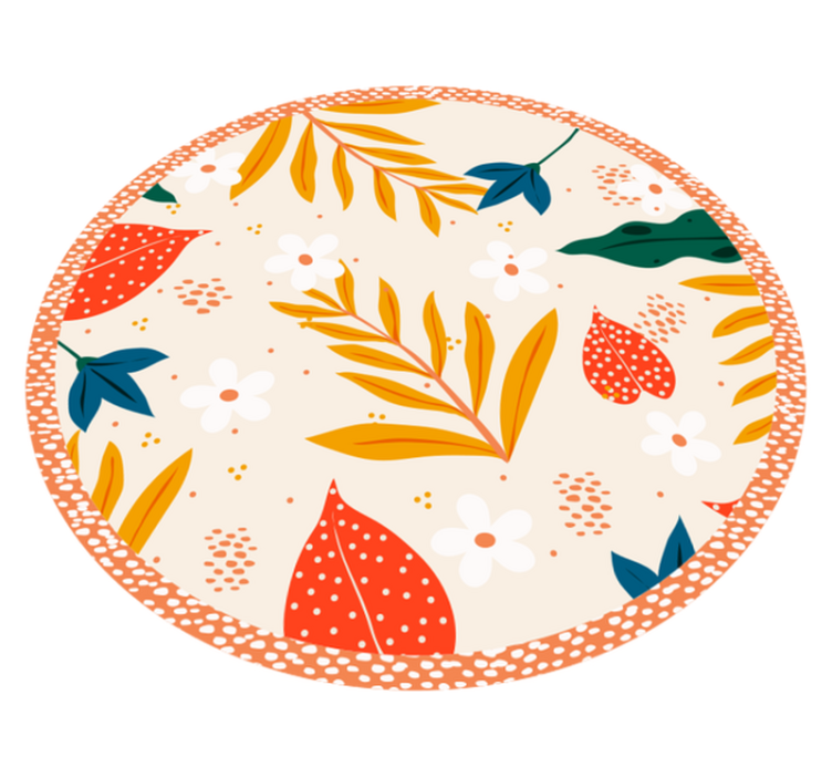 Autumnal Botanical Pattern floral vinyl carpet - TenStickers