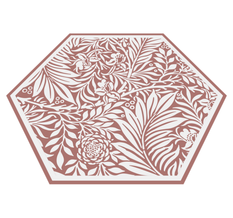 Botanical Balance Hexagon floral vinyl carpet - TenStickers