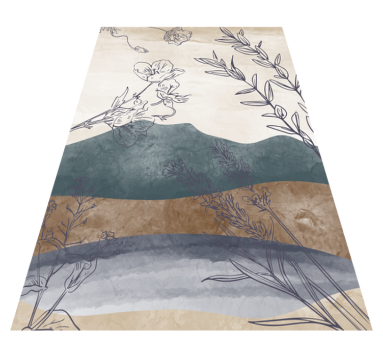 Botanical Silhouette floral vinyl carpet - TenStickers