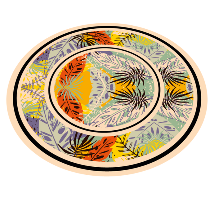 Botanical Circular Motif floral vinyl carpet - TenStickers