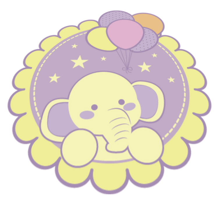 Elephant Balloons kids vinyl carpet - TenStickers