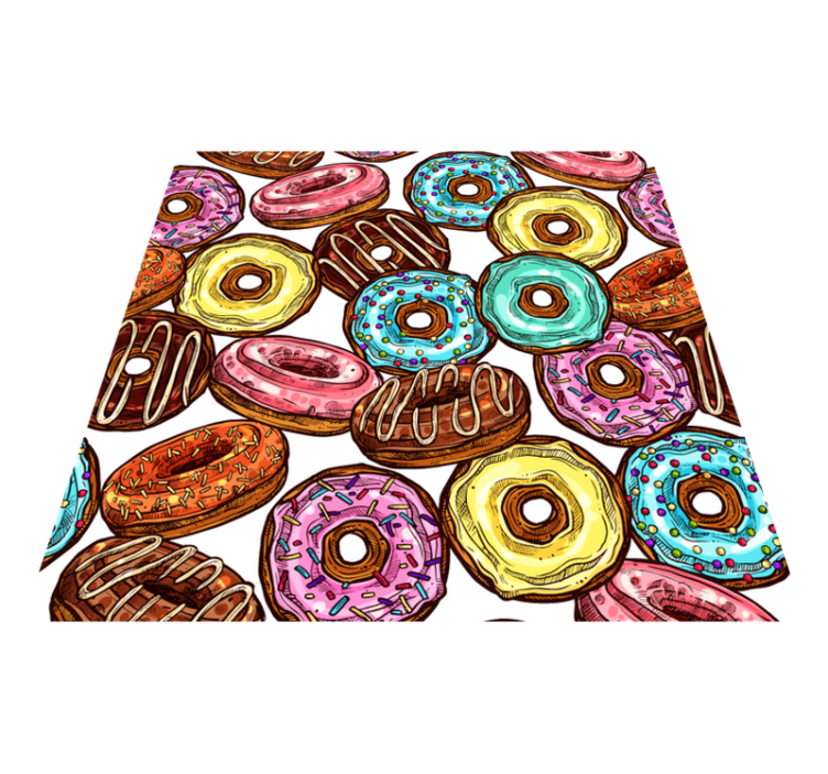 Colorful Donut Collection kids vinyl carpet - TenStickers