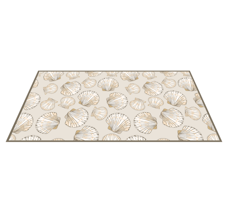 Gilded Seashells floral vinyl carpet - TenStickers