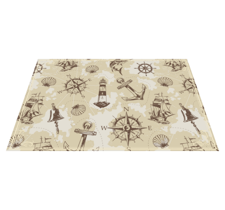 Nautical Exploration Motifs vintage vinyl carpet - TenStickers