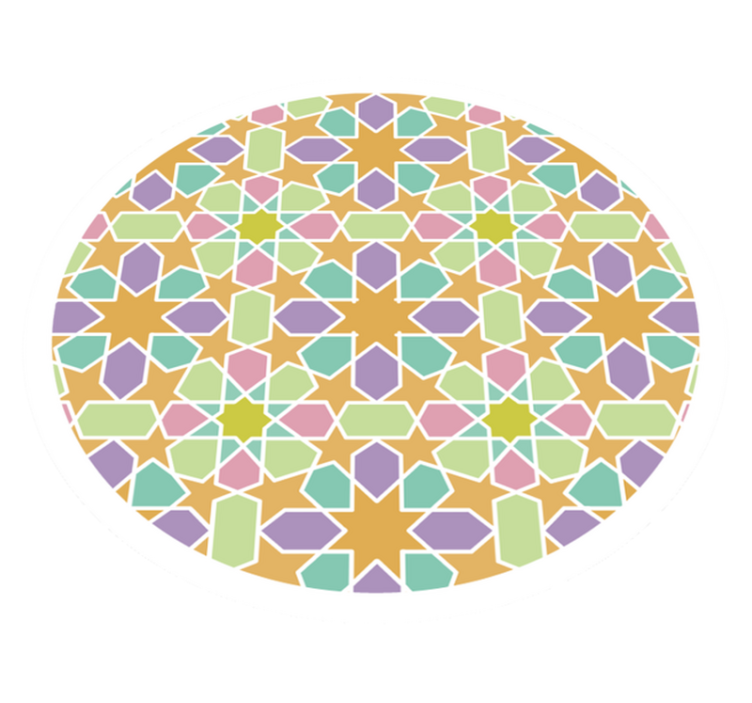 Star Mosaic Circle geometric vinyl carpet - TenStickers