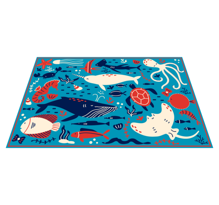 Underwater Creature Collage animal vinyl carpet - TenStickers