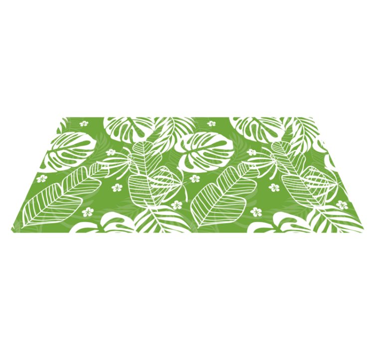 Green Tropical Motif floral vinyl carpet - TenStickers