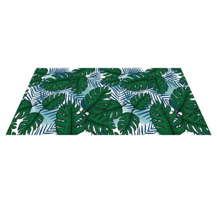 Tropical Monstera Pattern floral vinyl carpet - TenStickers