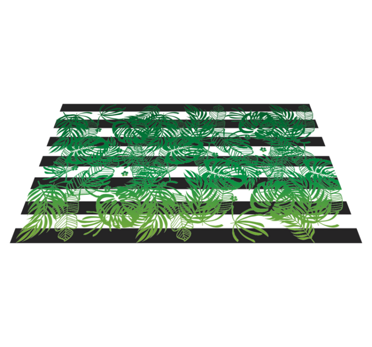 Tropical leaf patterns floral vinyl carpet - TenStickers