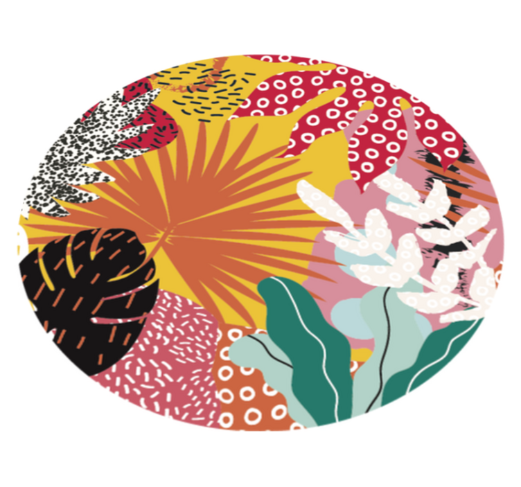 Tropical Botanical Harmony floral vinyl carpet - TenStickers