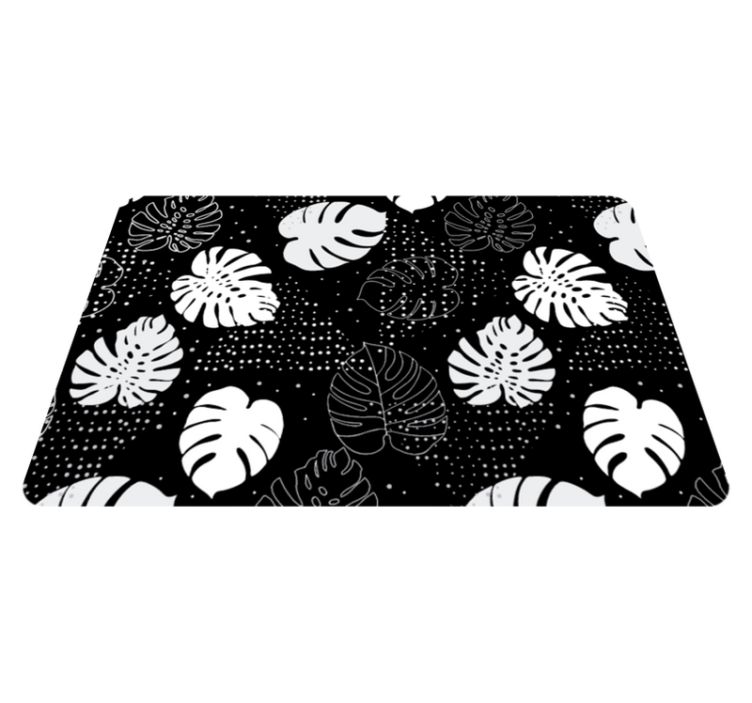 Monochrome botanical floral vinyl carpet - TenStickers