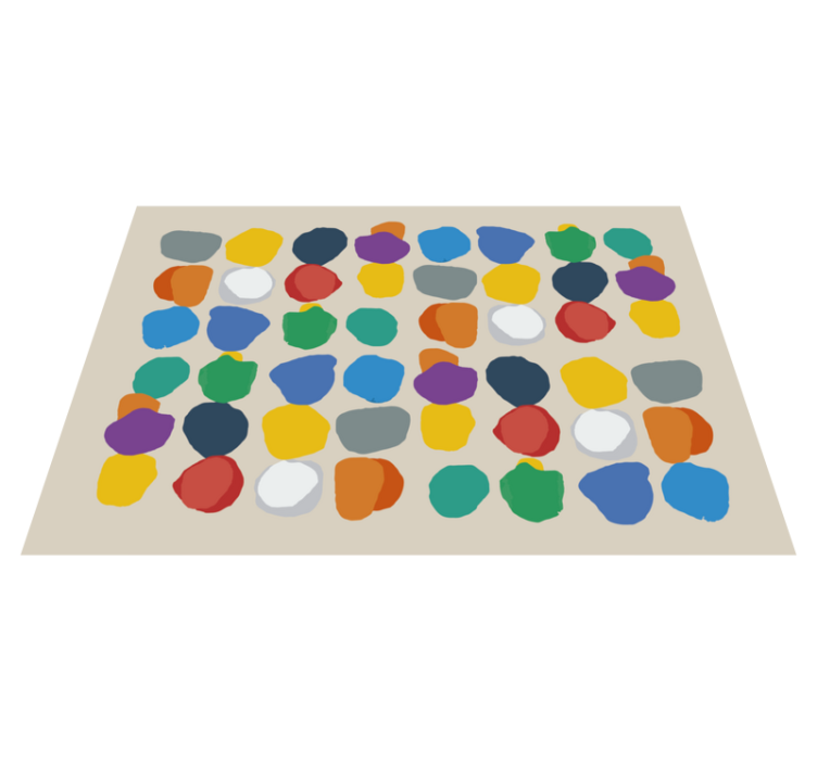 Colorful Pebble Shapes geometric vinyl carpet - TenStickers