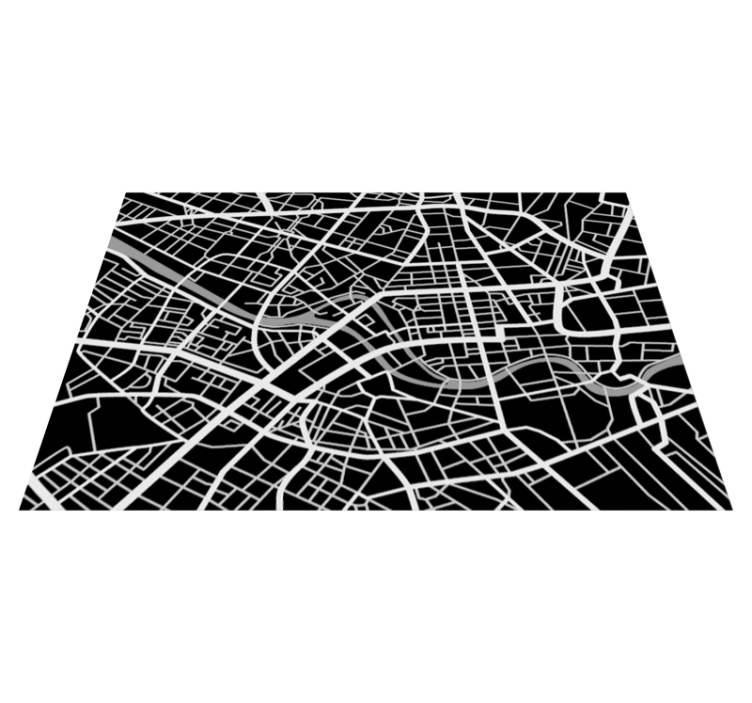 Urban Map Detail world map vinyl carpet - TenStickers