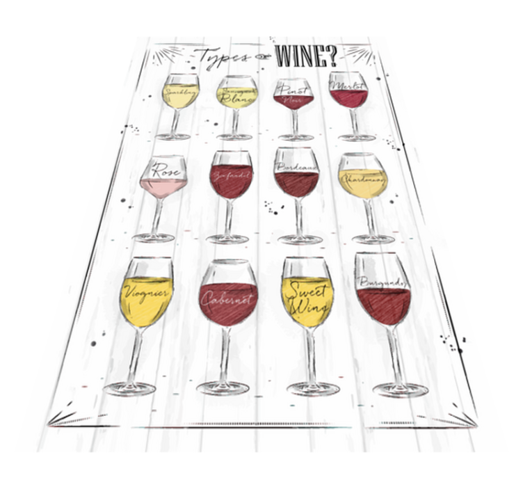 Wine Glass Guide custom vinyl carpet - TenStickers