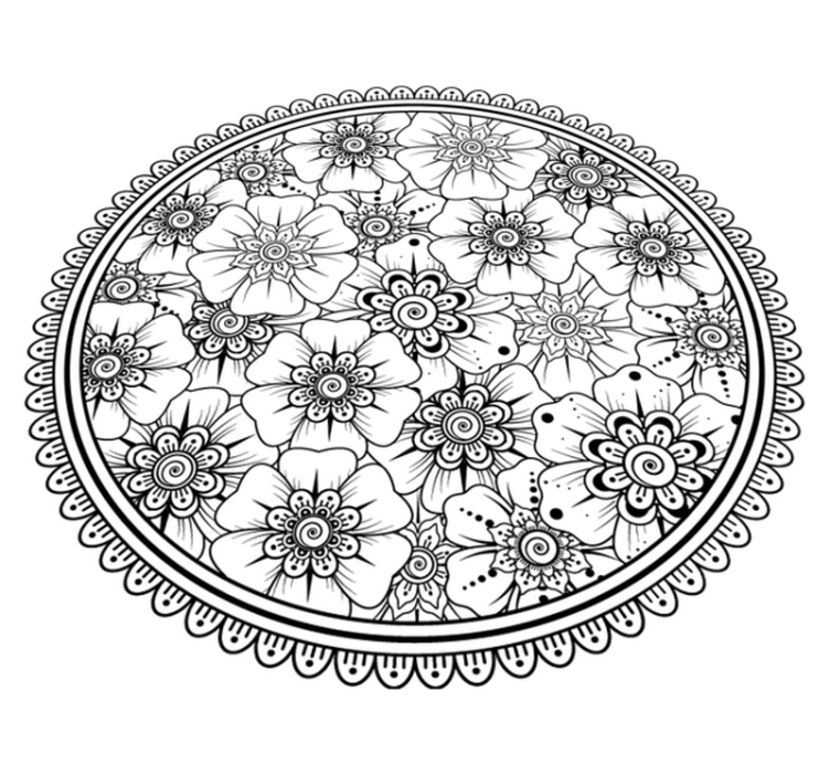 Mandala vinyl carpet with floral design - TenStickers