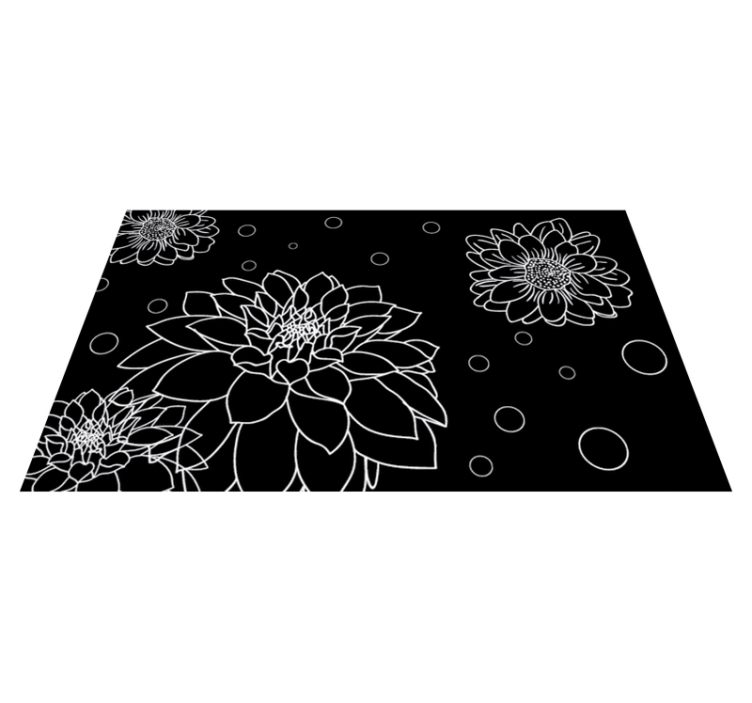 Botanical Sketch Contrast floral vinyl carpet - TenStickers