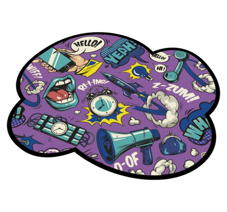 Comic Sound Effects game vinyl carpet - TenStickers