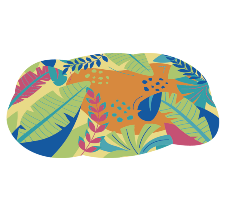 Tropical Foliage Motif nature vinyl carpet - TenStickers