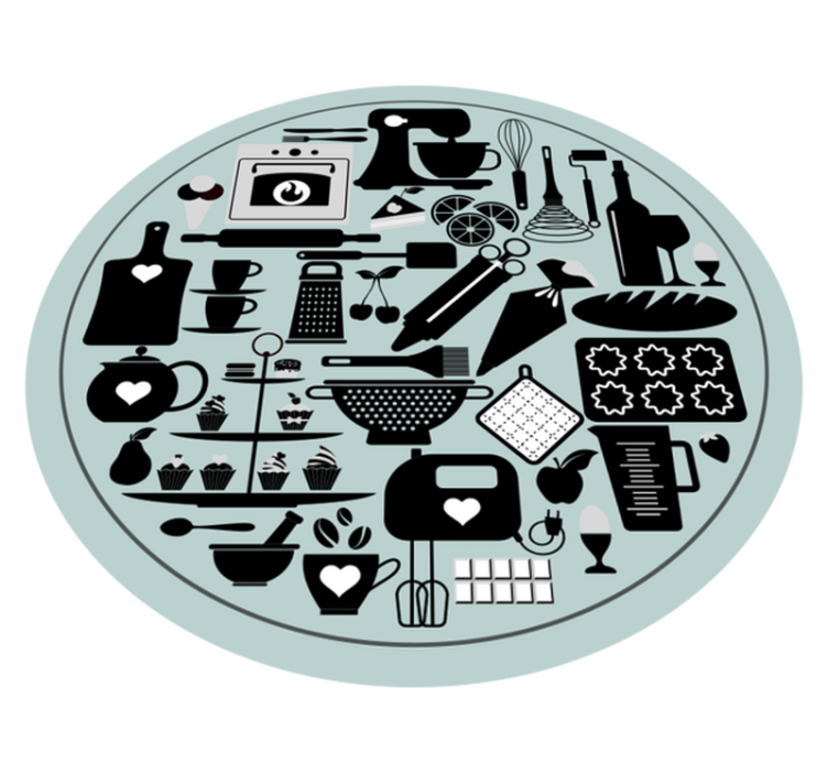 Culinary Silhouettes kitchen vinyl carpet - TenStickers