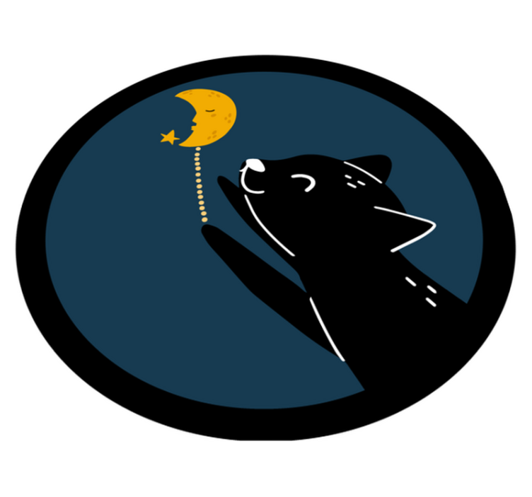 Moonlit Cat kids vinyl carpet - TenStickers