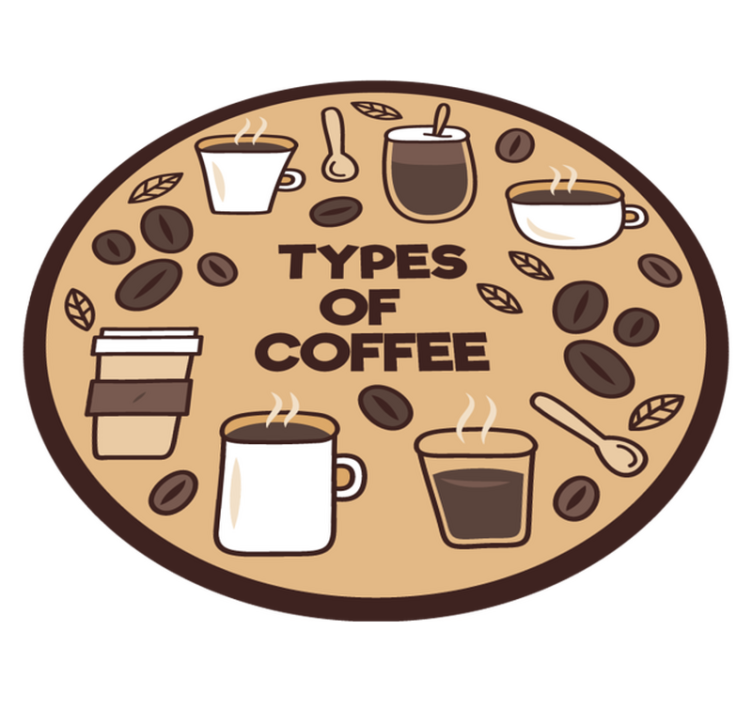 Coffee Varieties Circle kitchen vinyl carpet - TenStickers