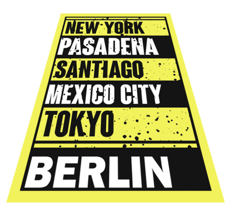 Cities Text Overlay custom vinyl carpet - TenStickers