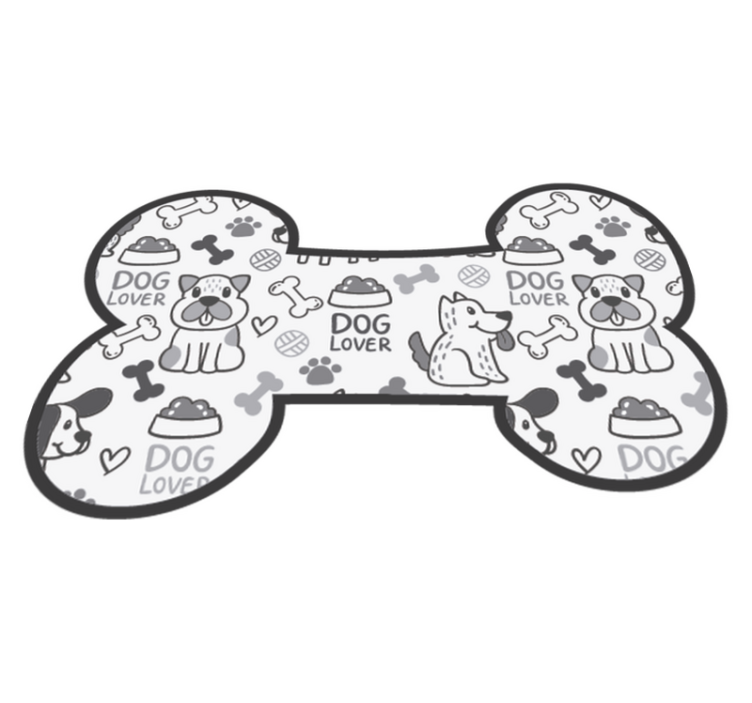Vinyl rug drawings of dogs and food animal rug - TenStickers