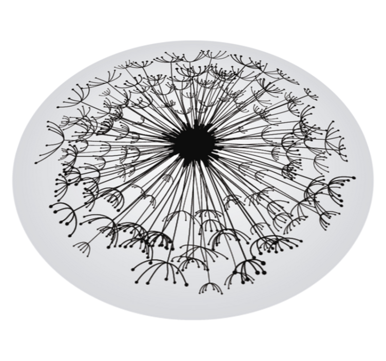 Round vinyl rug with leaves floral rug - TenStickers