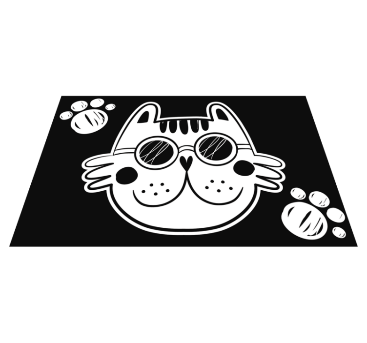 Cartoon Cat Illustration kids vinyl carpet - TenStickers