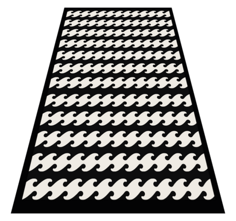 Monochrome Wavy Lines striped vinyl carpet - TenStickers