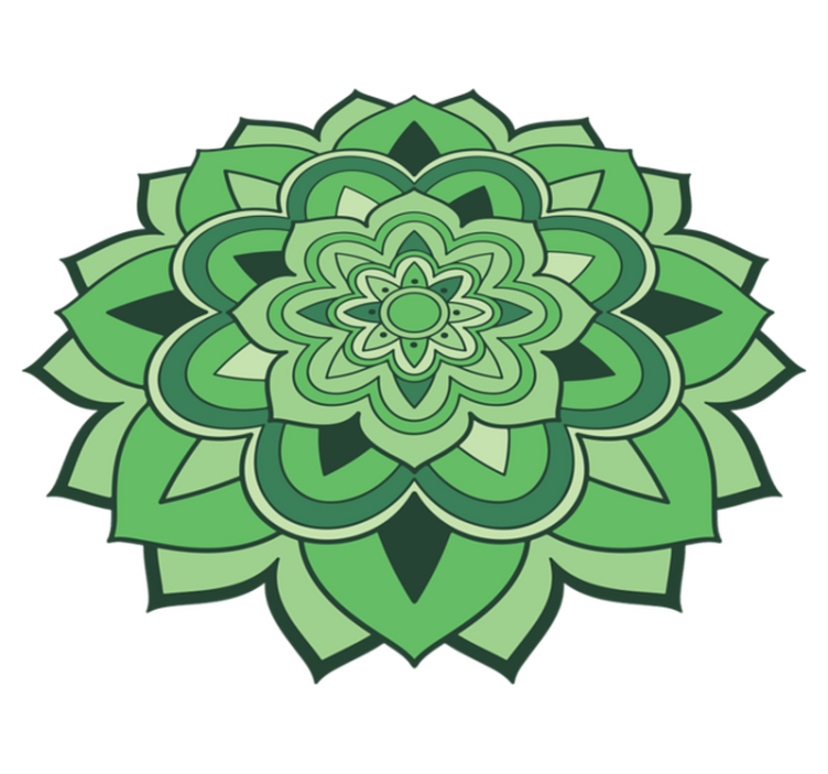 Mandala vinyl carpet green mandala emblem - TenStickers