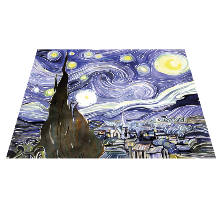 Starry Night Interpretation vintage vinyl carpet - TenStickers