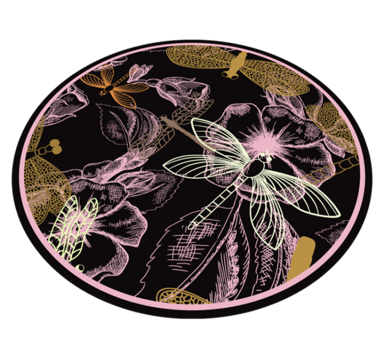 Botanical Insect Imagery floral vinyl carpet - TenStickers