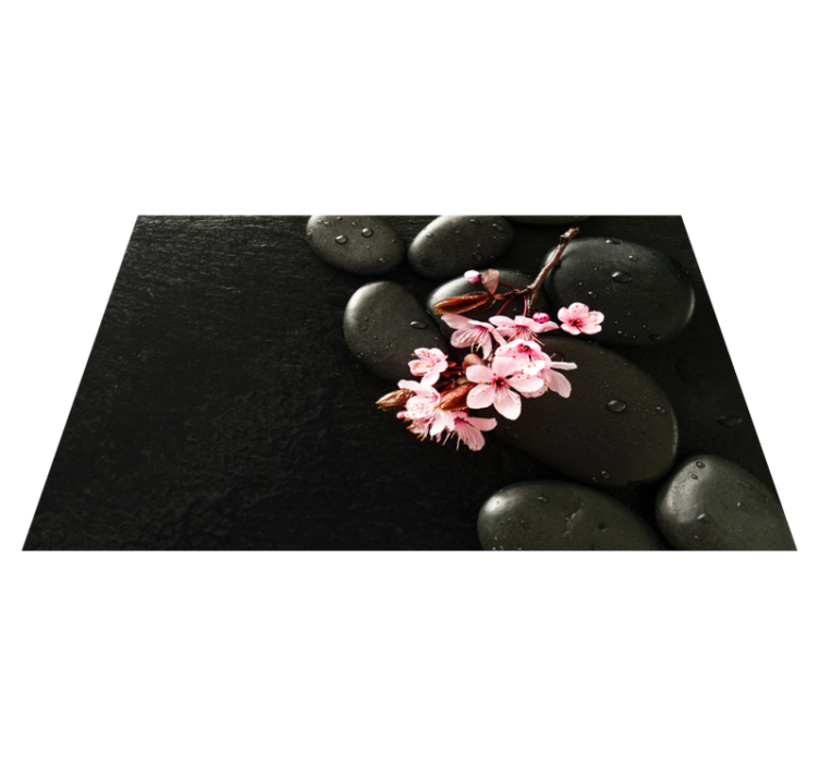 Zen Stones Floral nature vinyl carpet - TenStickers