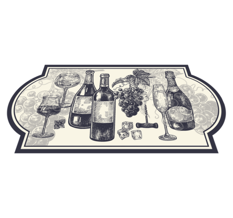 Wine-Themed Elegance kitchen vinyl carpet - TenStickers