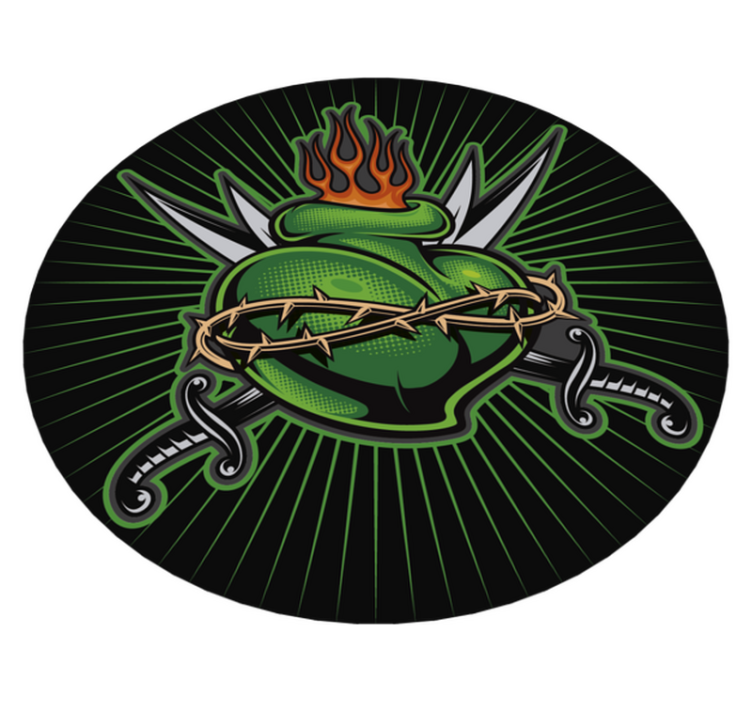 Fiery Sword Heart game vinyl carpet - TenStickers