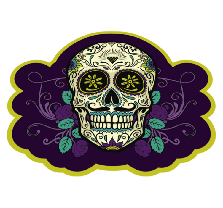 Skull Motif halloween vinyl carpet - TenStickers