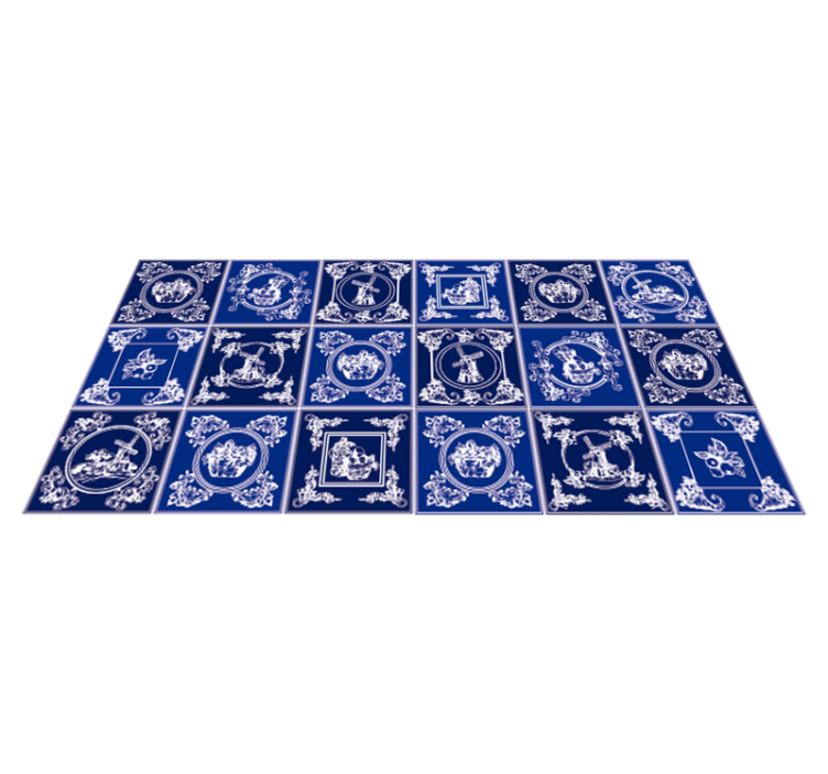 Ceramic Ornamentation kitchen vinyl carpet - TenStickers