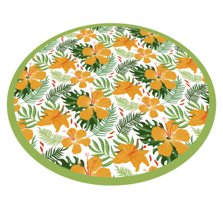 Tropical Blossom Unity floral vinyl carpet - TenStickers