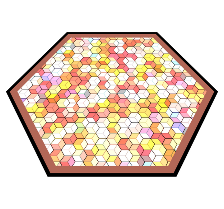 Hexagonal Spectrum geometric vinyl carpet - TenStickers