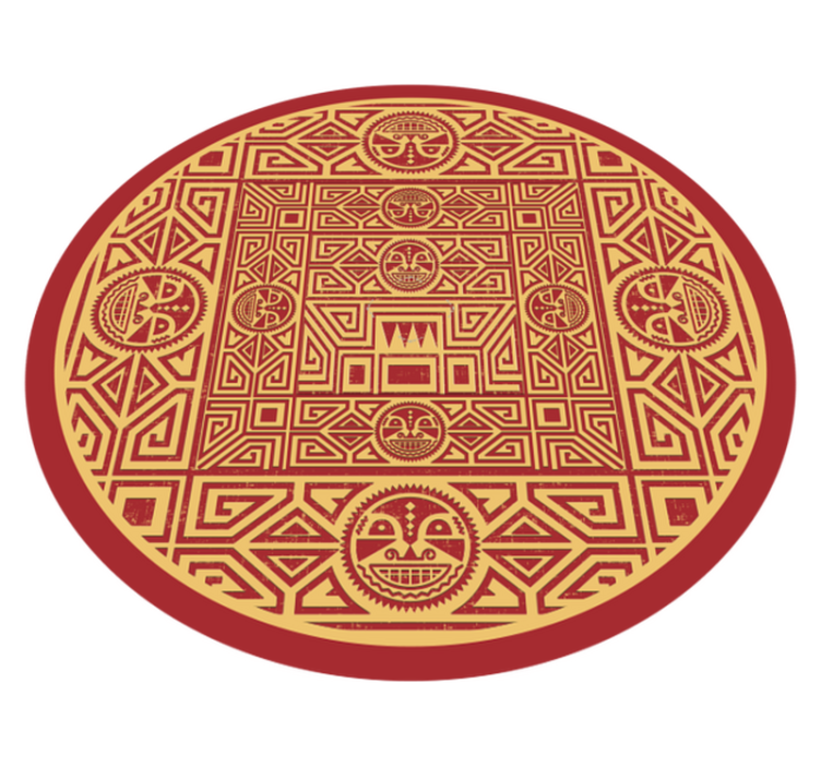 Tribal Circular Art mandala vinyl carpet - TenStickers