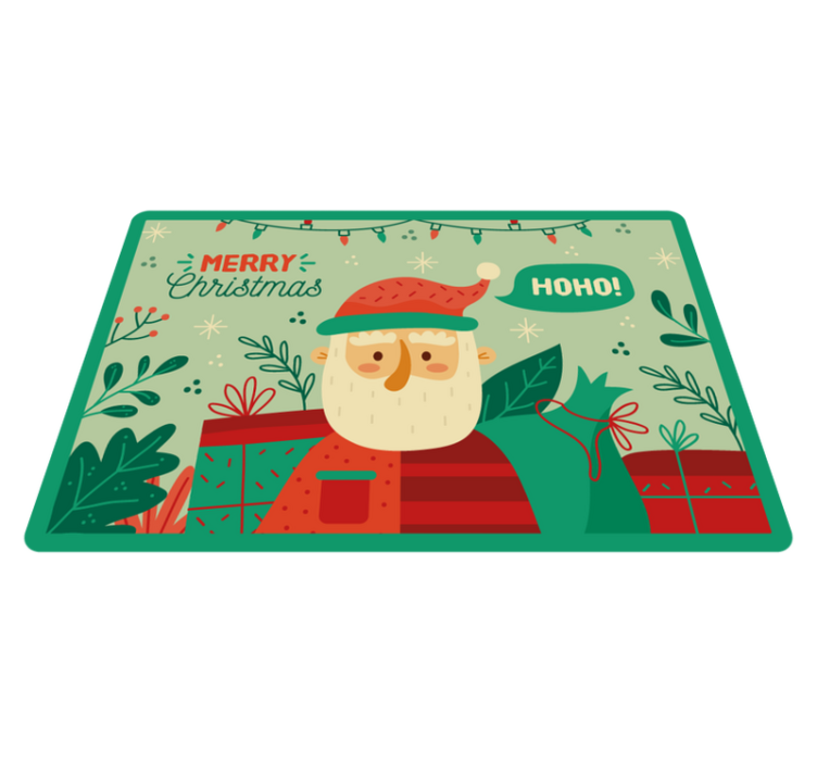 Festive Santa Illustration Christmas vinyl carpet - TenStickers