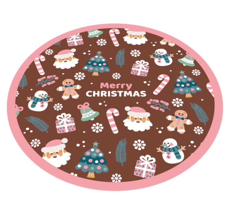 Festive Round Circle Christmas vinyl carpet - TenStickers