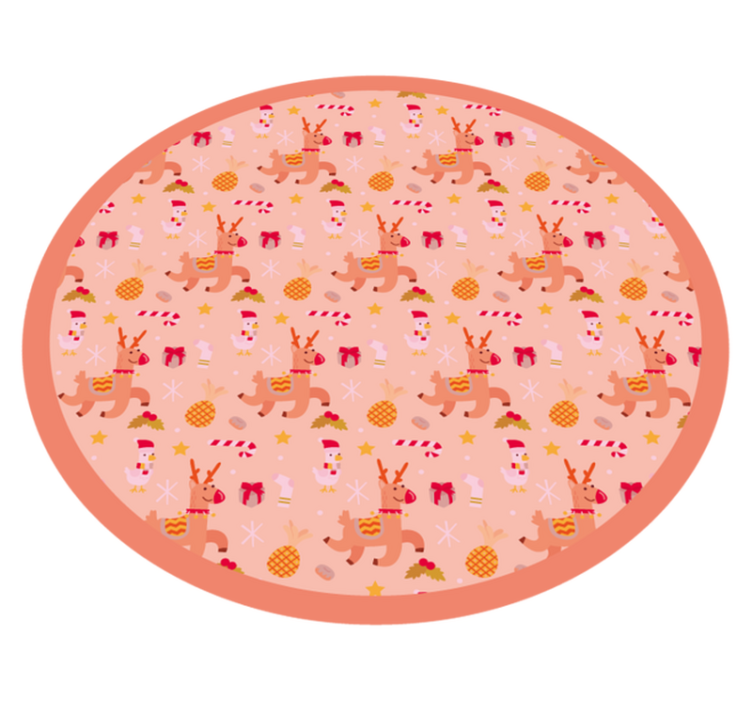 Festive Reindeer Circle Christmas vinyl carpet - TenStickers