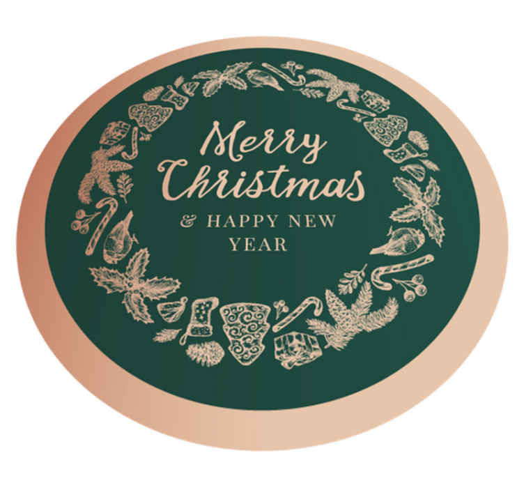 Festive Greetings Circle Christmas vinyl carpet - TenStickers