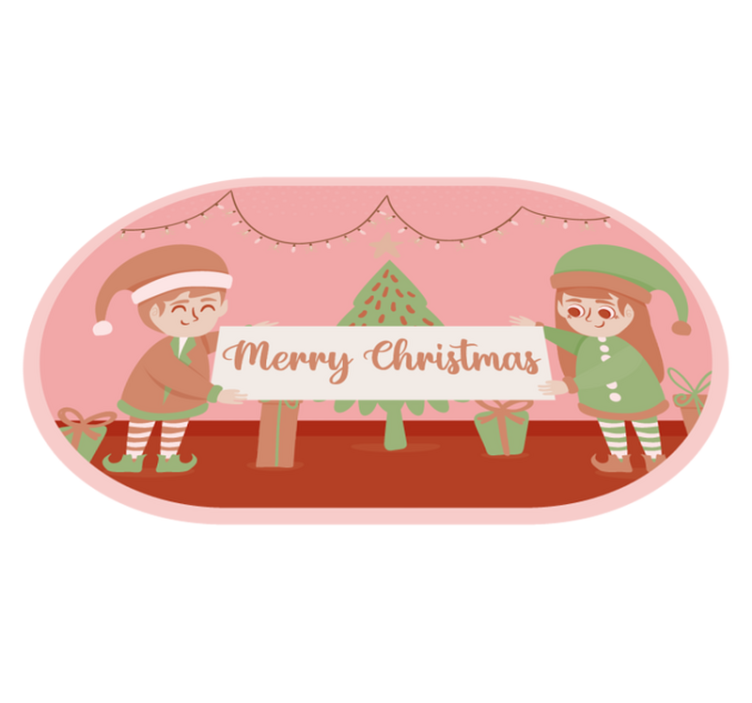 Festive Elves Scene Christmas vinyl carpet - TenStickers
