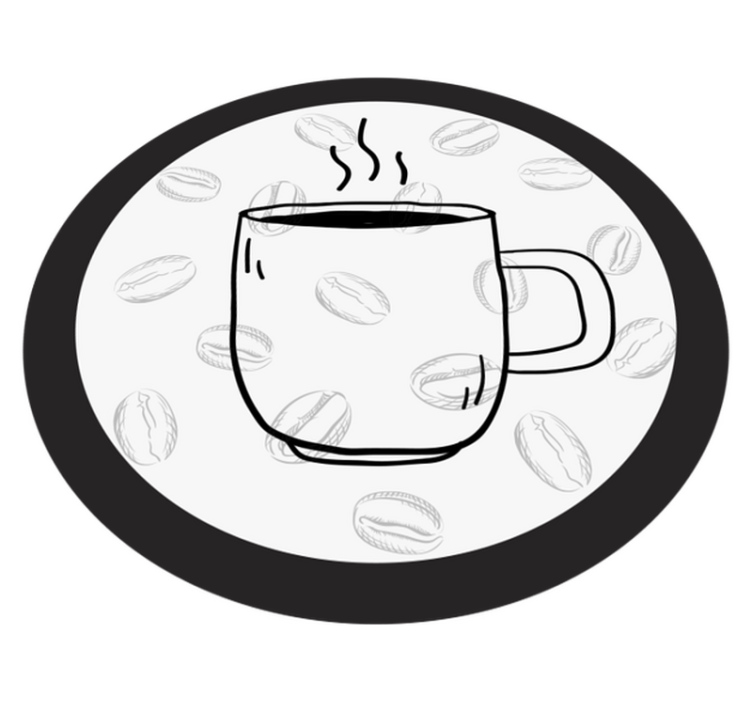 Coffee Cup Illustration kitchen vinyl carpet - TenStickers